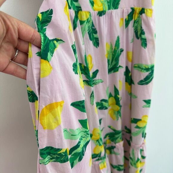 J. Crew Factory Women’s Plus Size Pink Lemon Novelty Printed Sleeveless Midi Dre - Picture 10 of 15